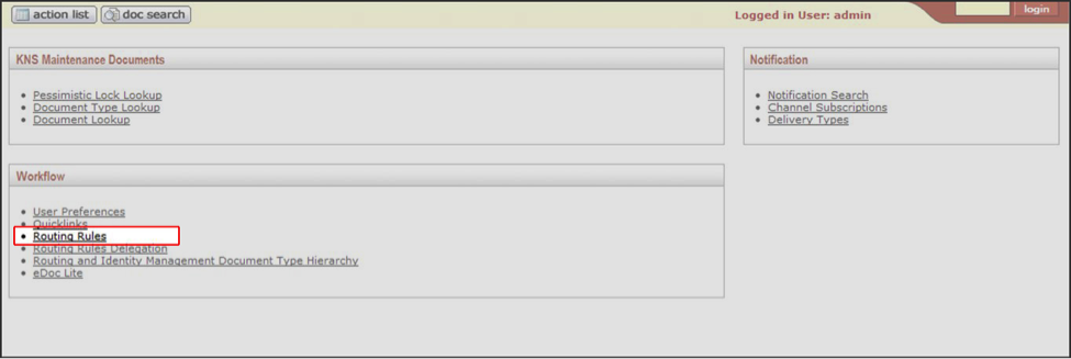 Workflow Channel: Routing Rules Link