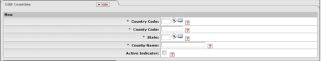 County Maintenance Document: Create County