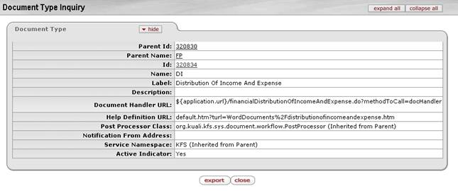 Document Type Inquiry