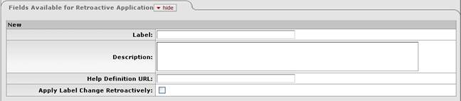 Fields Available for Retroactive Application tab