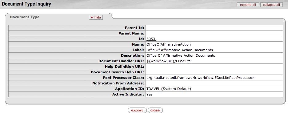 Document Type Inquiry