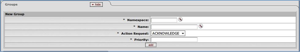 Routing Rules Delegation: Groups Tab