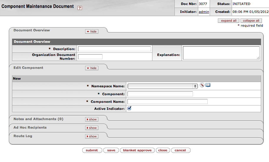 Component document