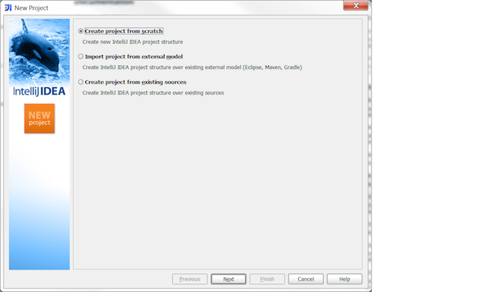 Intellij: Create project from scratch