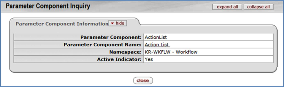 Parameter Componenet Inquiry