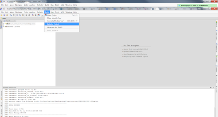 Intellij: Rebuild the project