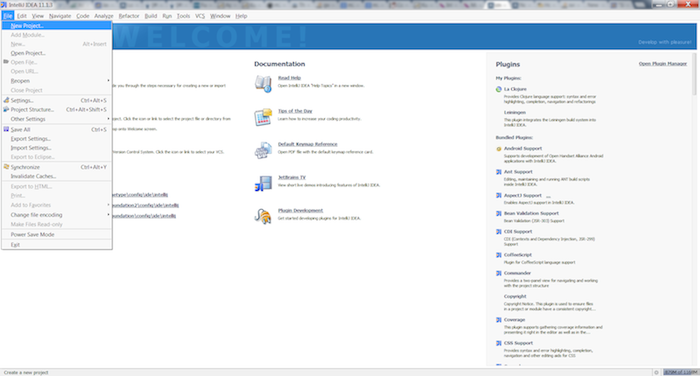 Intellij new project