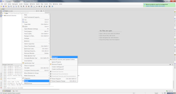 Intellij: Reimport the project