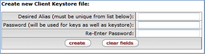 Create Keystore: File Section