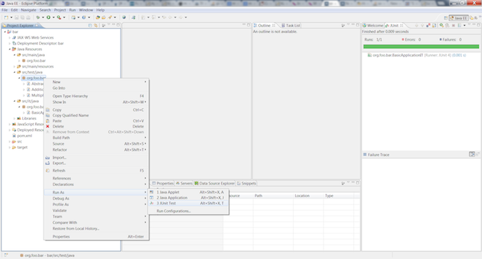 Eclipse: Run the 3 unit tests