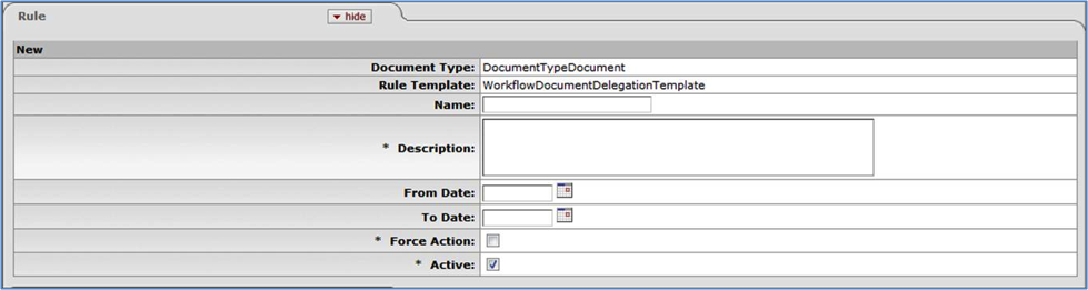 Rule Maintenance Document Type Document: Rule Tab