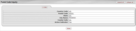 Postal Code Inquiry