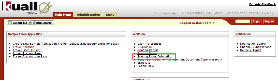 Workflow Channel: Routing Rules Delegation Link