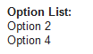OptionList Control