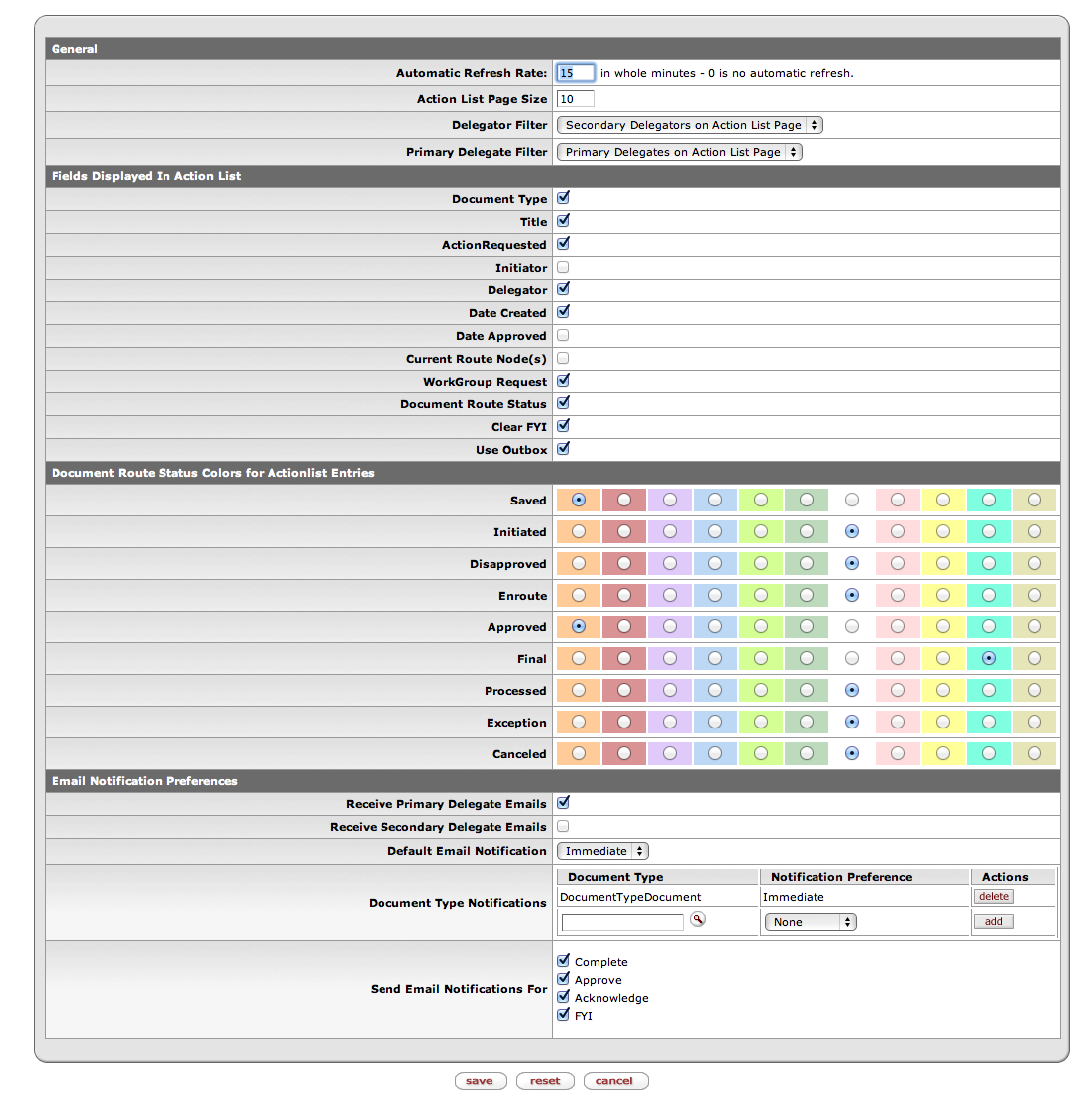 Workflow Preferences