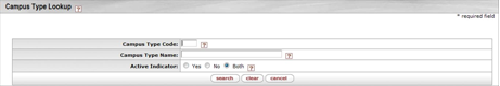 Campus Type Lookup