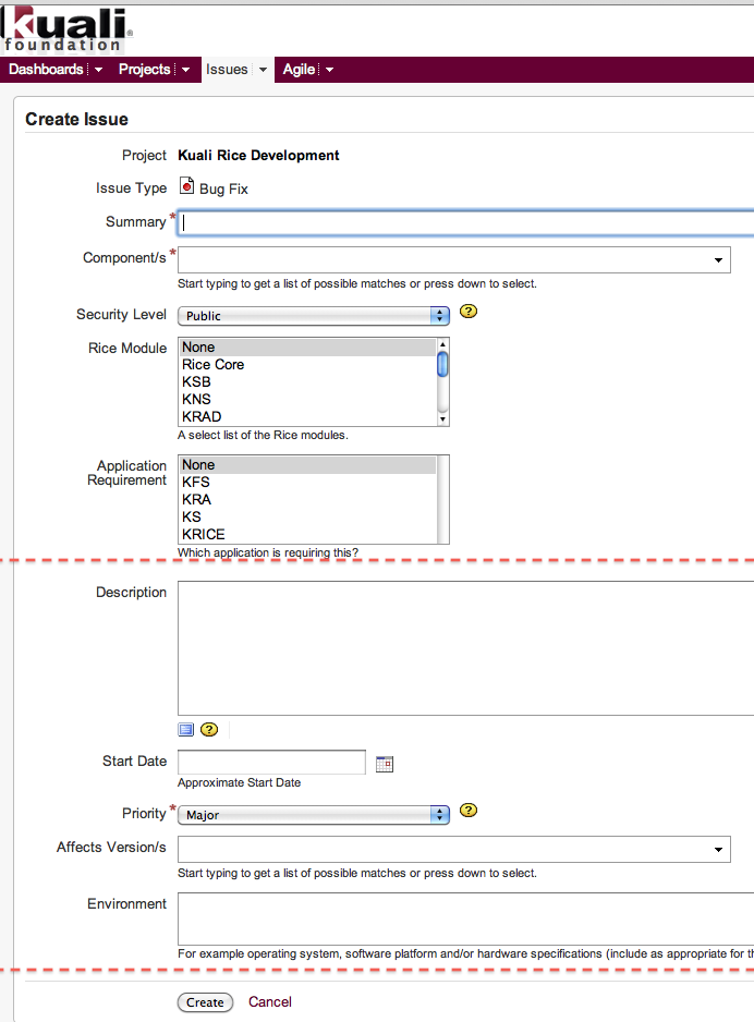 Create New Jira: Detail Section