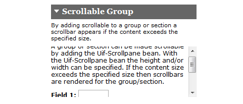 Scrollable Section