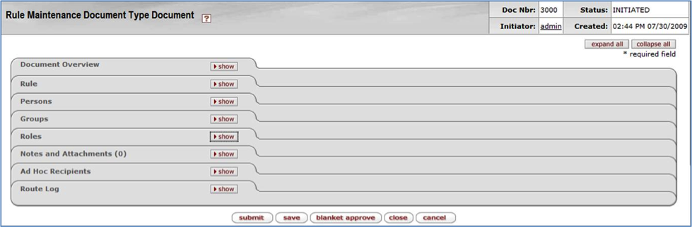 Rule Maintenance Document Type Document